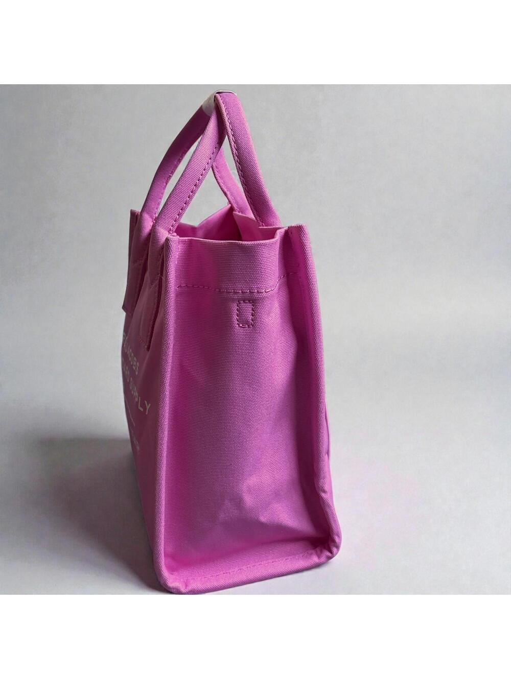 Marc Jacobs The Tote Bag Medium Pink Canvas Crossbody Shoulder Bag Womens NWT - Picture 3 of 5